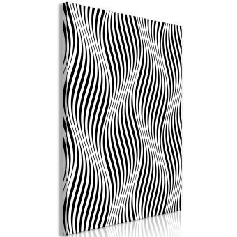 Cuadro decorativo Ondas psicodélicas (1 parte) - abstracción en blanco y negro