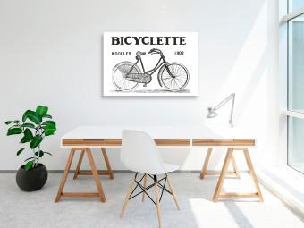 Cuadro moderno Vehículo de la vieja escuela - gráfico de bicicleta, vintage line art