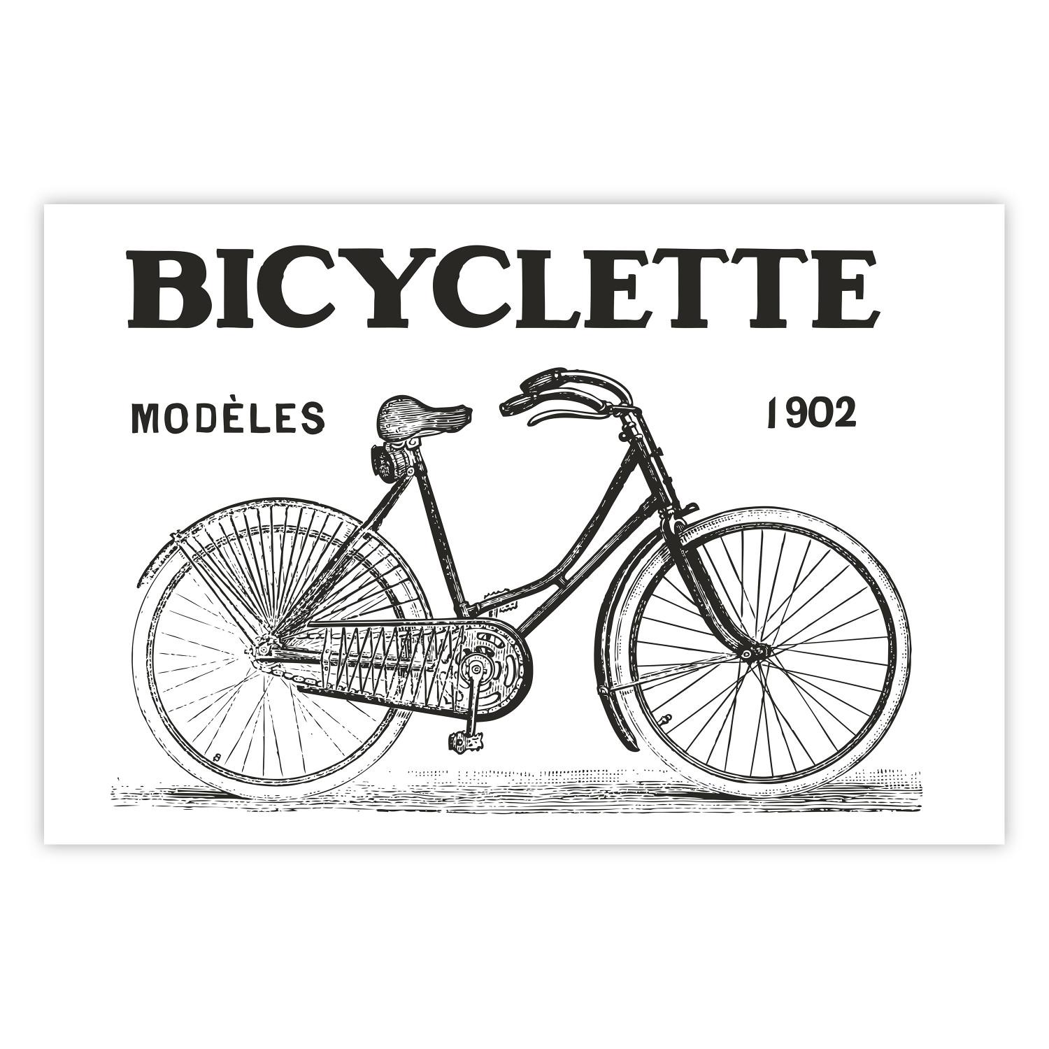Poster Bicicleta antigua: fecha e inscripciones en inglés