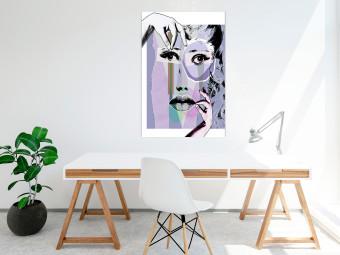 Poster Cirugía plástica: abstracción con rostro de mujer en estilo pop art