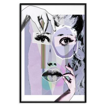 Set de poster Cirugía plástica: abstracción con rostro de mujer en estilo pop art