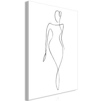 Cuadro moderno Silueta femenina (1 parte) - contorno en blanco y negro