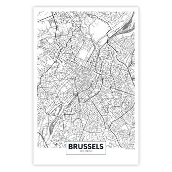 Cartel Mapa de Bruselas: mapa de ciudad belga