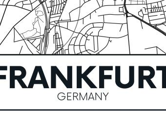 Cartel Mapa de Fráncfort: mapa de ciudad alemana