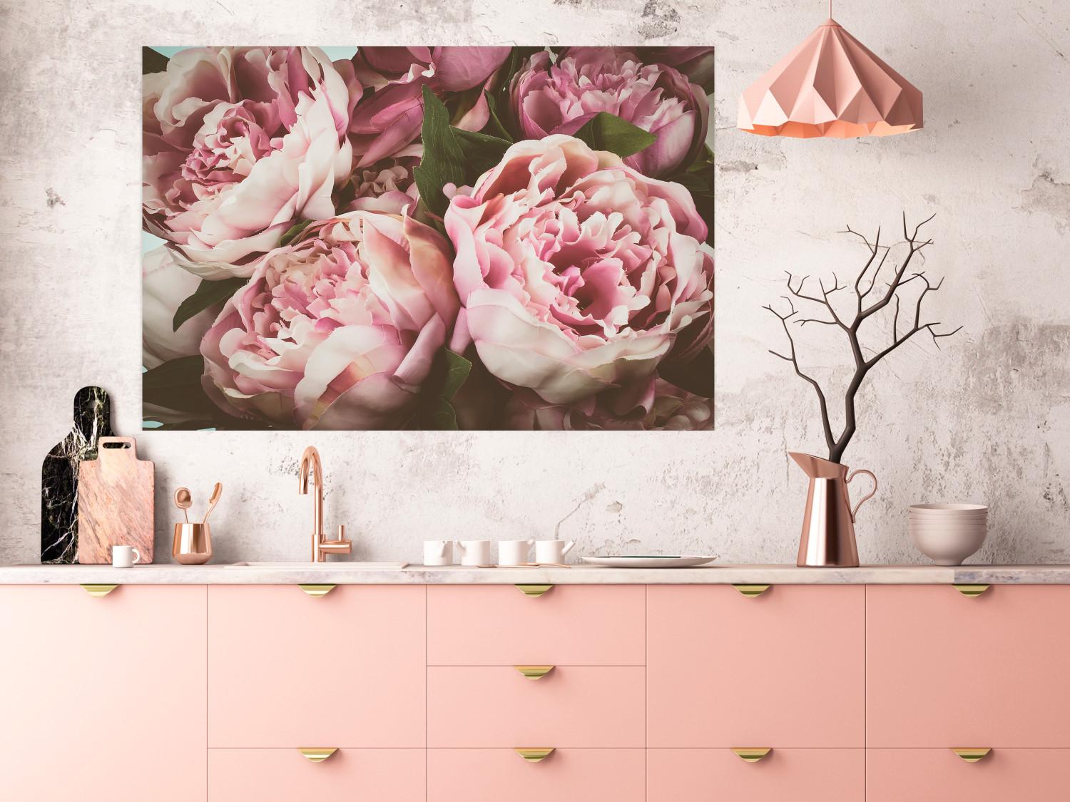 Poster Peonías rosadas: una composición vegetal con flores de colores pastel