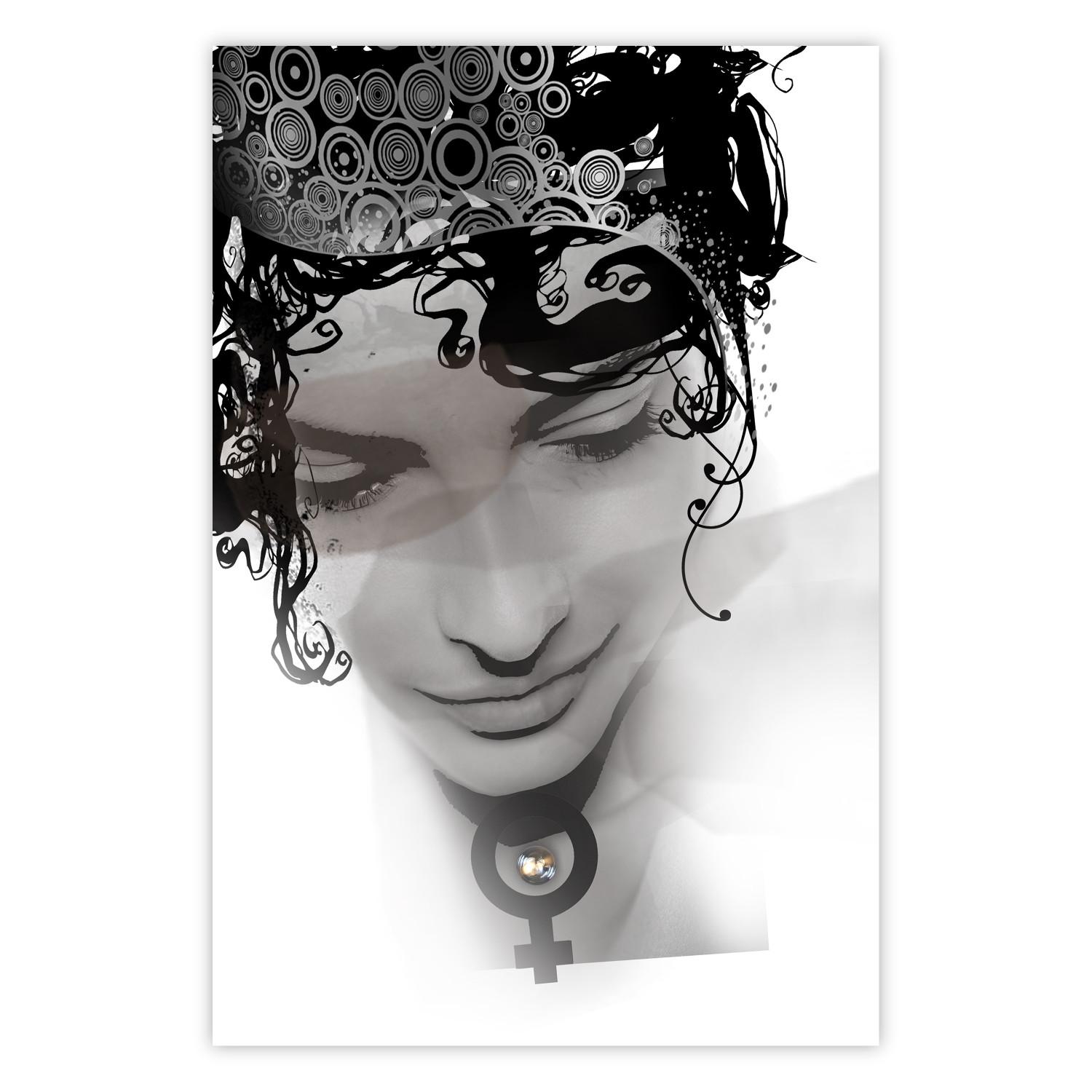 Poster Belleza femenina - abstracción con rostro de mujer