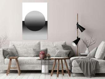 Póster Eclipse parcial - simple composición geométrica en blanco y negro