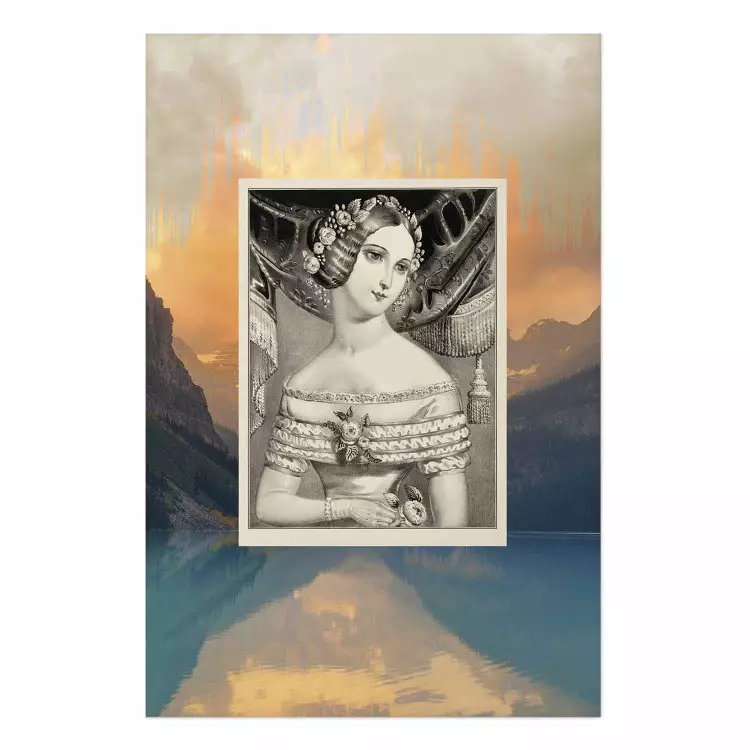 Set de poster Retrato retro: mujer blanco y negro, montañosa