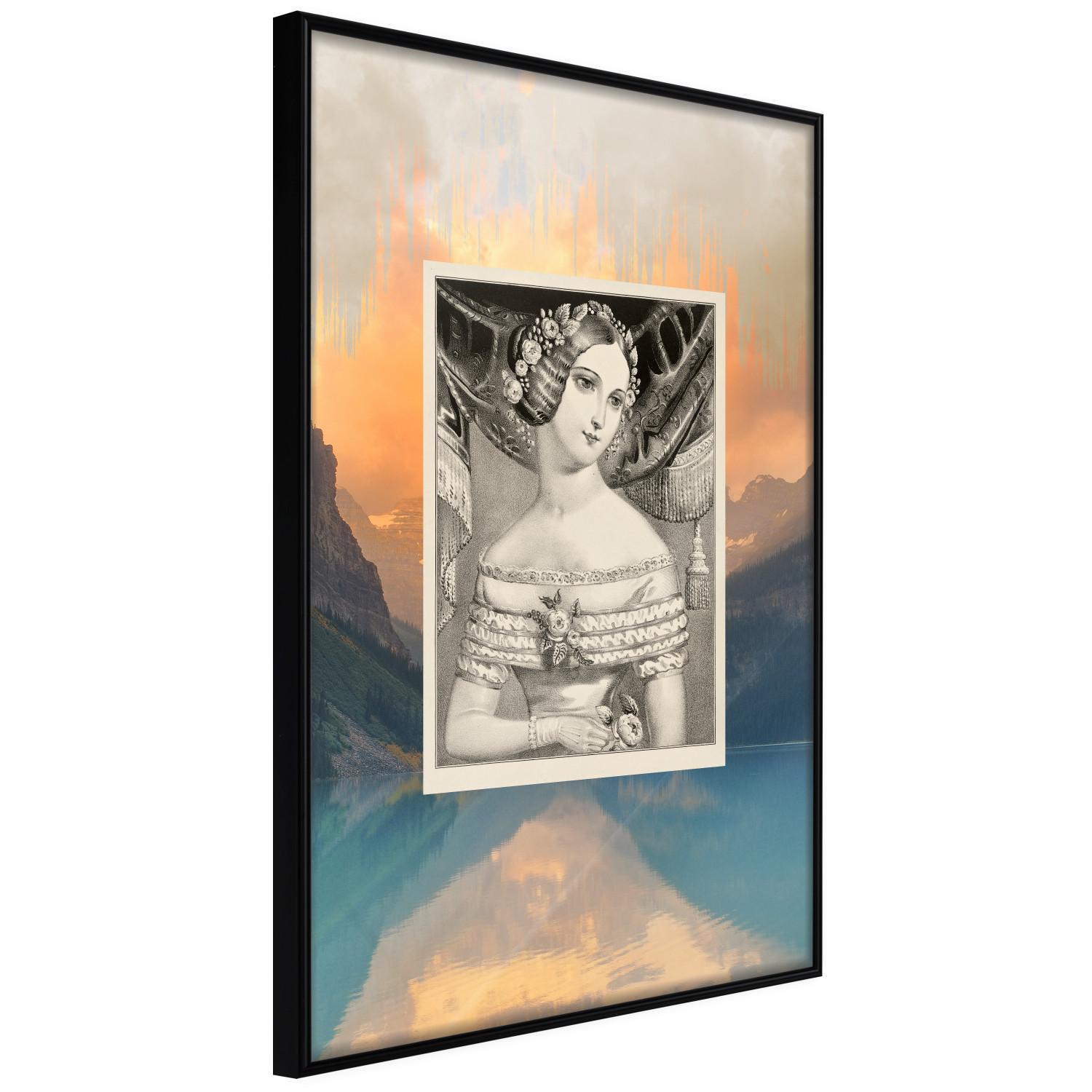 Set de poster Retrato retro: mujer blanco y negro, montañosa