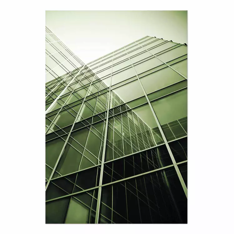 Poster Grandes ventanas: reflejo urbano, vidrio