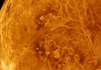 Póster Venus - inscripción inglés, planeta naranja