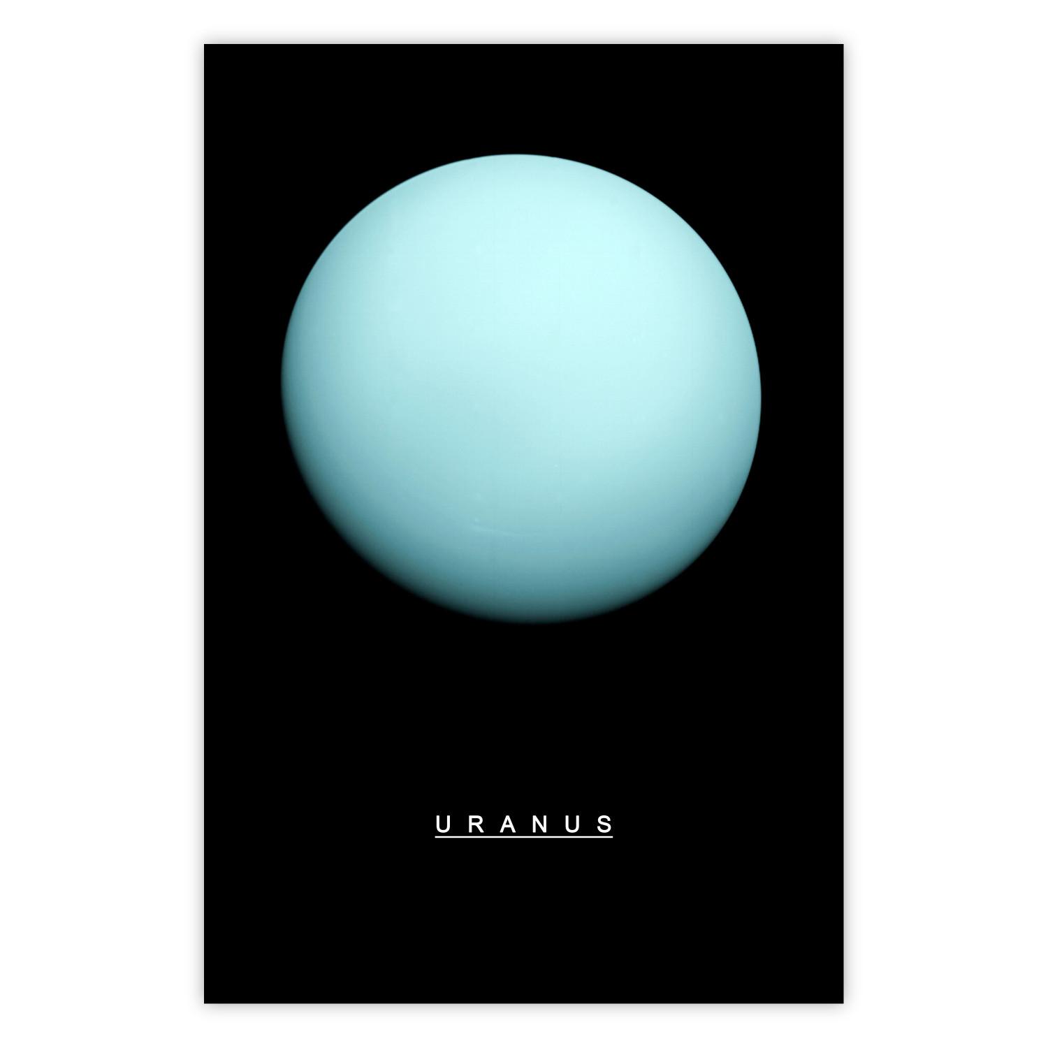 Cartel Urano: planeta azul, inscripción inglés