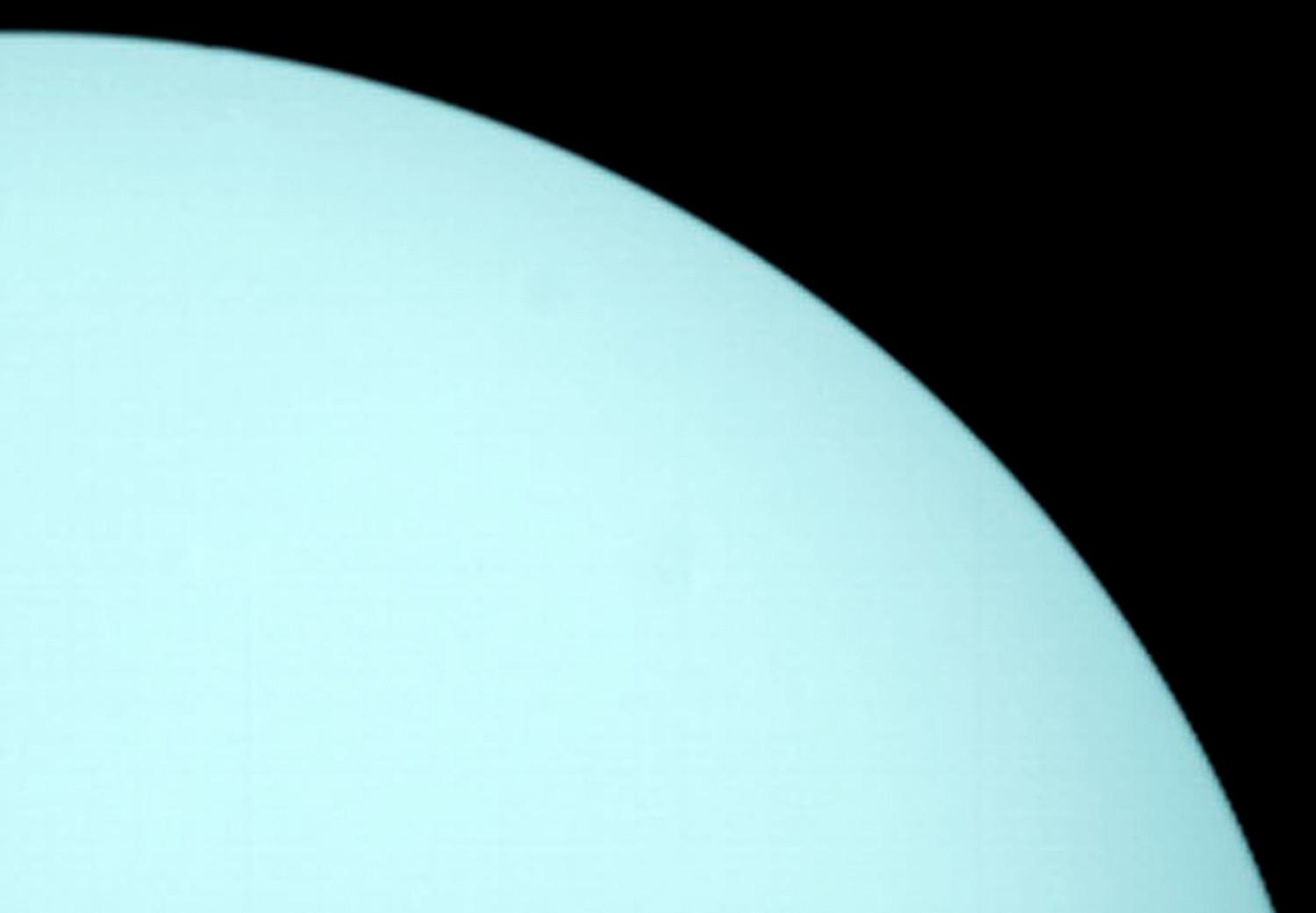 Cartel Urano: planeta azul, inscripción inglés