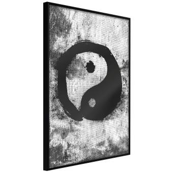 Yin y Yang: abstracción blanco y negro, símbolo chino bien y mal