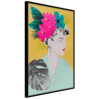 Flores cabello - abstracción colorida retrato mujer hojas