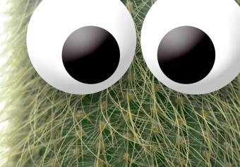 Póster Amigo espinoso - ilustración divertida con una planta verde con ojos