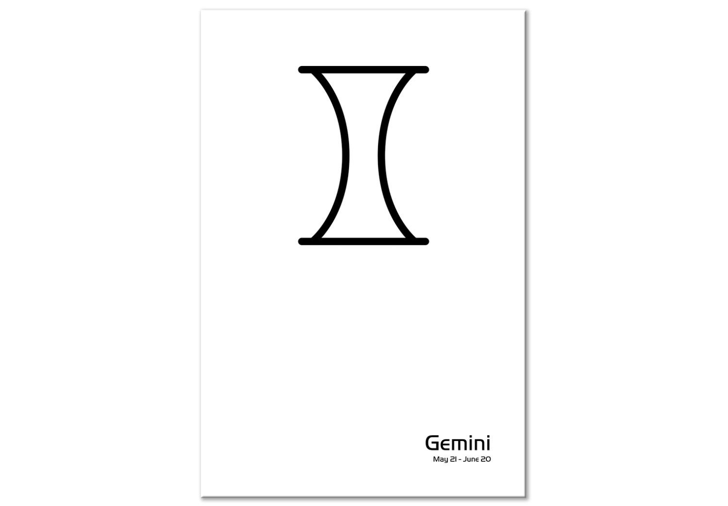 Cuadro Gemelos - gráfico minimalista con letras negras