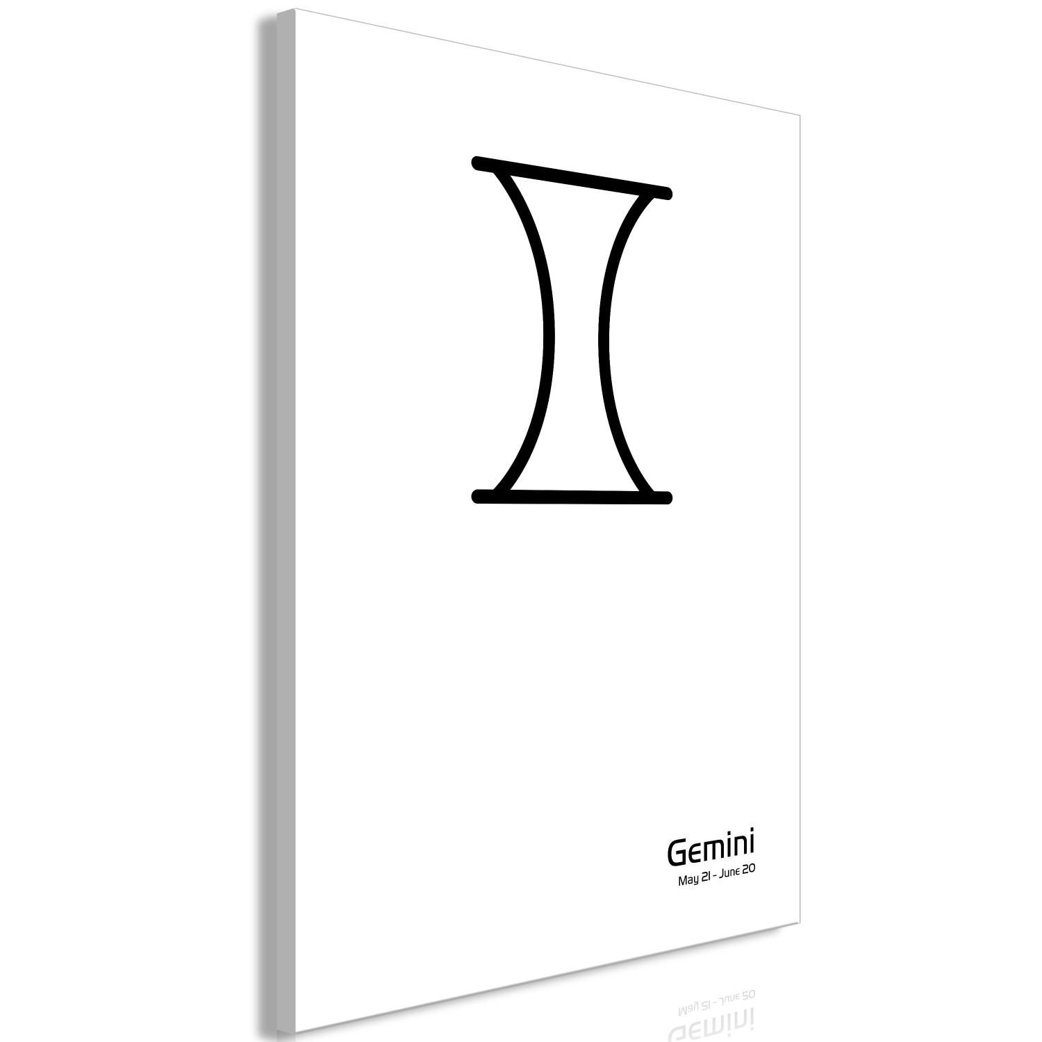 Cuadro Gemelos - gráfico minimalista con letras negras
