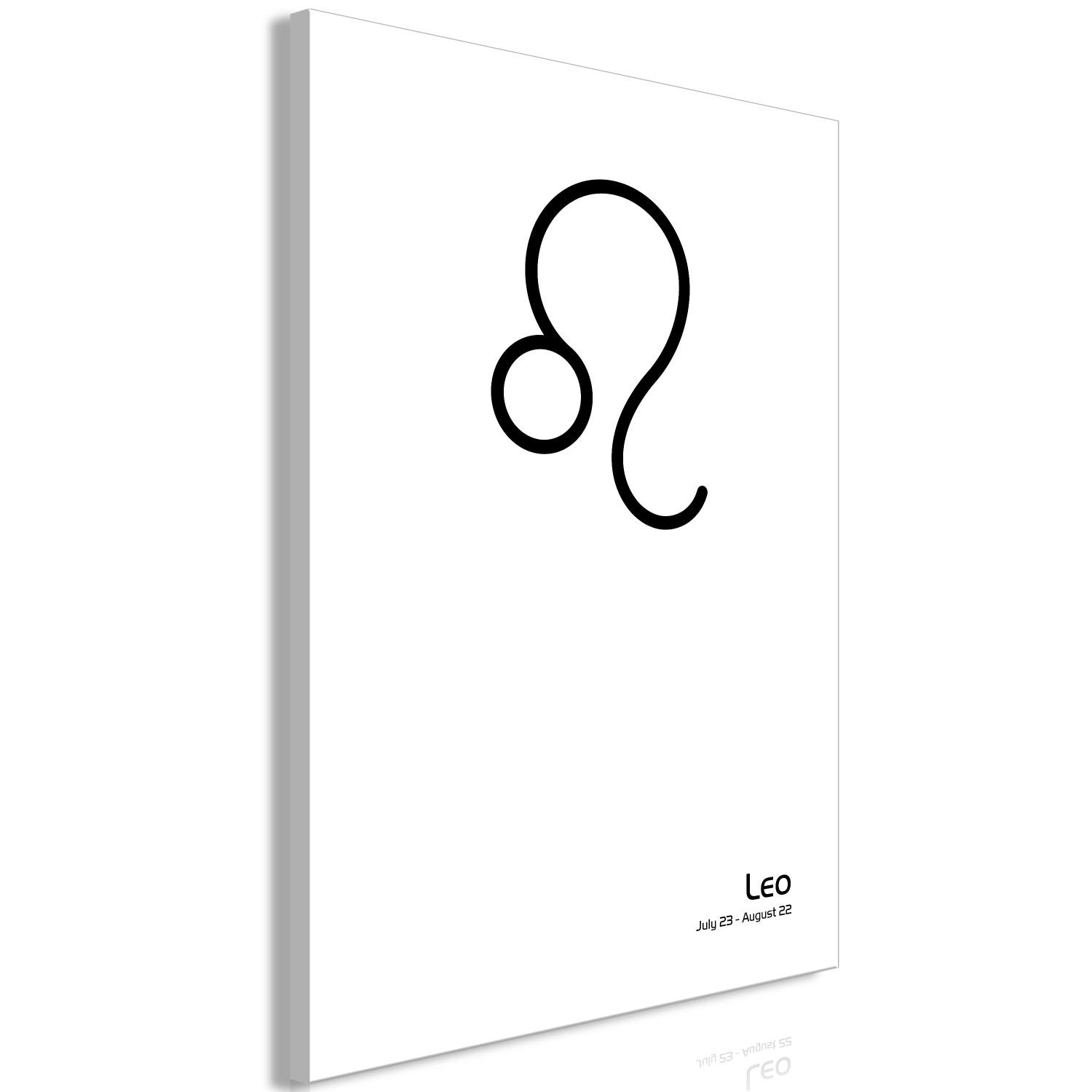 Cuadro decorativo Leo - gráfico moderno con letras aisladas en blanco