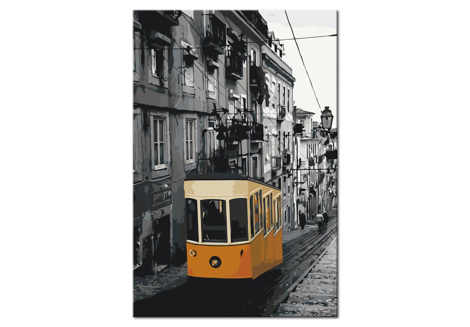 Cuadro numerado para pintar Tram in Lisbon
