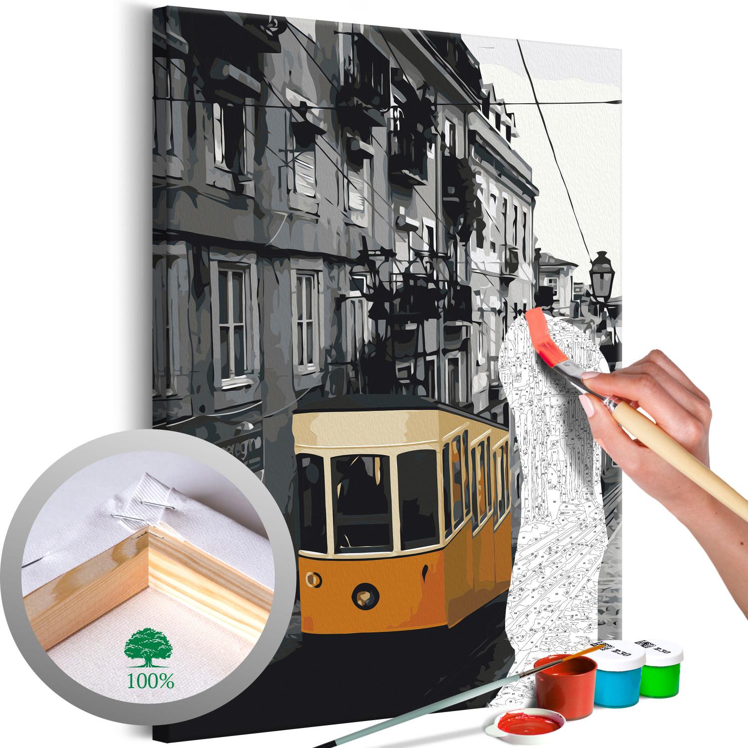 Cuadro numerado para pintar Tram in Lisbon