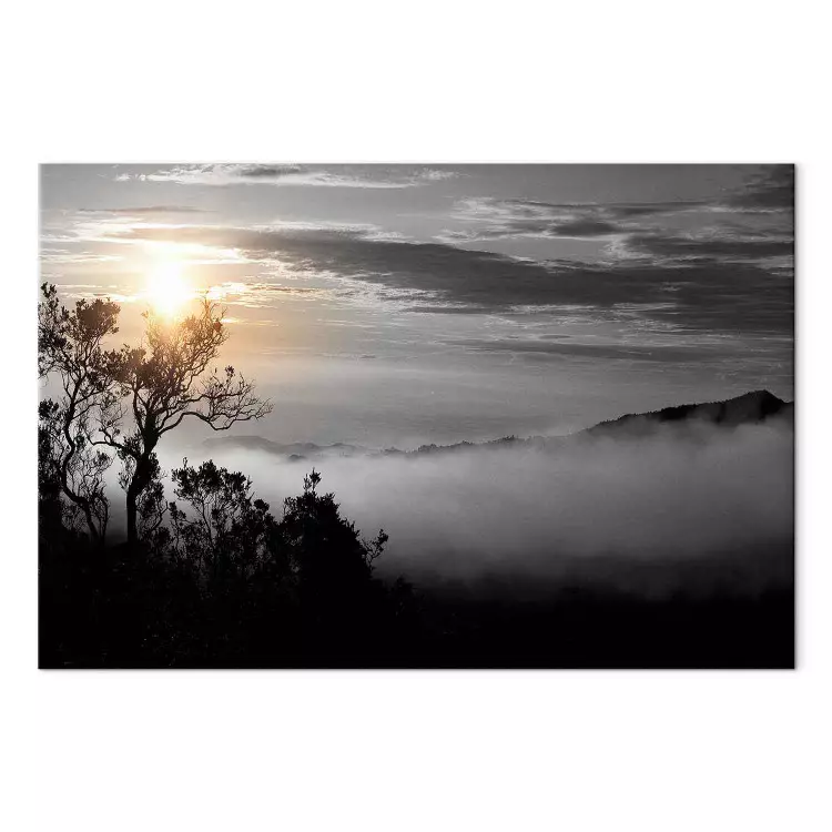Cuadro Mañana brumosa (1 pieza) - paisaje nublado al amanecer