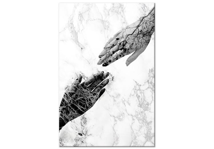 Arte natural en las manos (1 pieza) - abstracción en blanco y negro