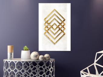 Cuadro Simetría de la abstracción (1 pieza) - formas geométricas en dorado