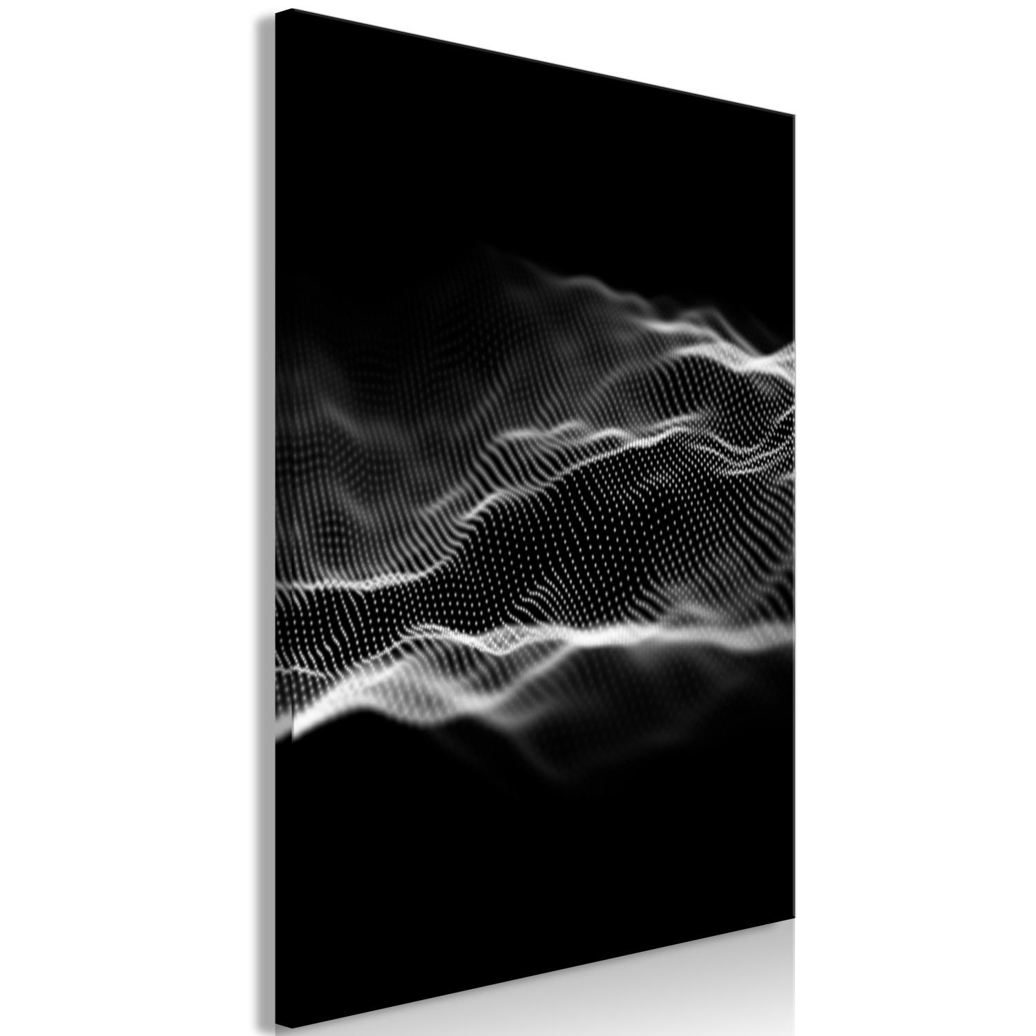 Cuadro decorativo Onda sonora (1 pieza) - visualización en blanco y negro de la música