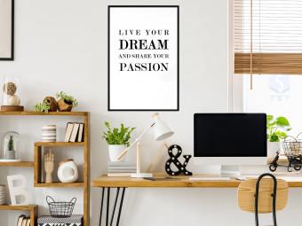 Set de poster Vive tu sueño y comparte tu pasión: motivo en blanco y negro