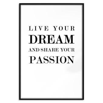 Set de poster Vive tu sueño y comparte tu pasión: motivo en blanco y negro