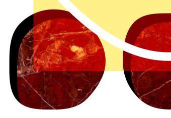 Póster Doce bistecs: única con círculos rojos sobre fondo amarillo