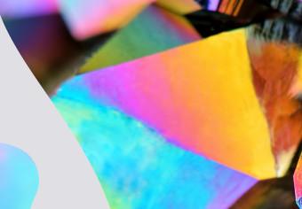 Cuadro Abstracción del arco iris - forma colorida con geometría no obvia