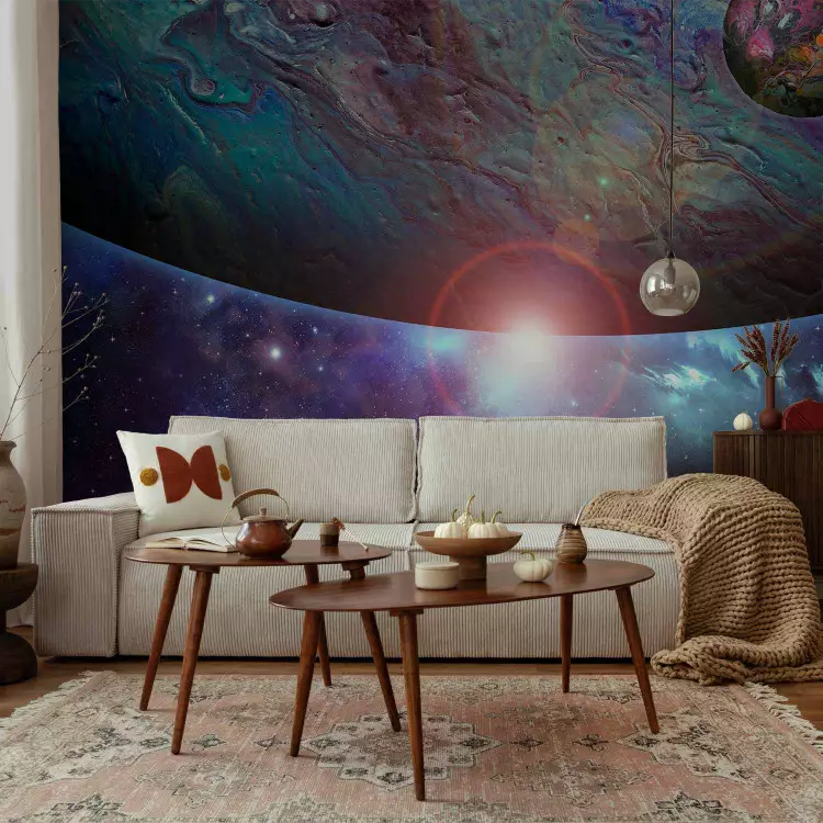 Fotomural a medida Esfera sobre fondo colorido - composición abstracta ideal para la habitación de un adolescente