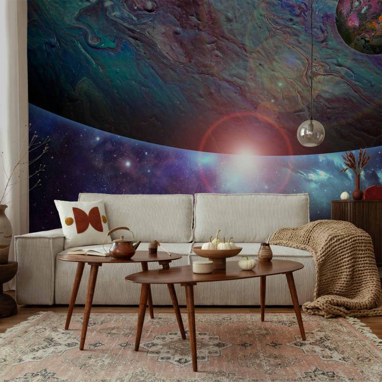 Esfera sobre fondo colorido - composición abstracta ideal para la habitación de un adolescente