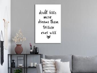 Cuadro decorativo De la derrota a los sueños (1 pieza) - cita inspiradora en inglés
