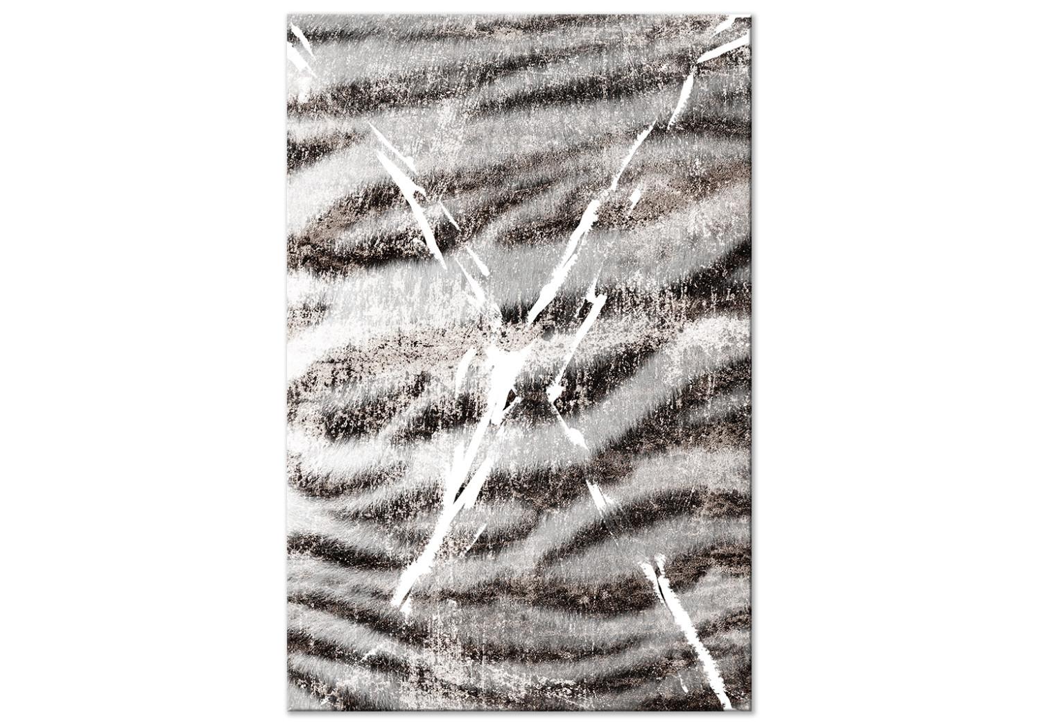 Cuadro moderno Pelo de tigre - detalle de textura animal en tonos grises y blancos
