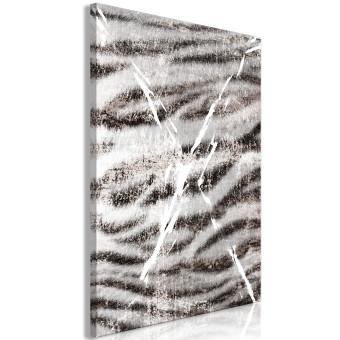 Cuadro moderno Pelo de tigre - detalle de textura animal en tonos grises y blancos