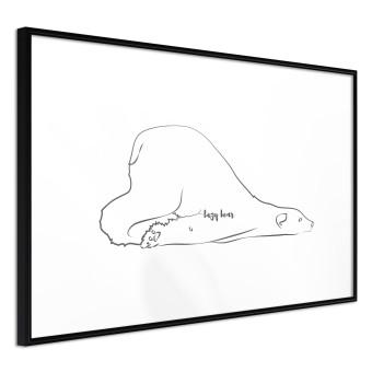 Oso perezoso: lineart sencillo de un oso polar en blanco y negro