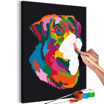  Dibujo para pintar con números Colourful Dog