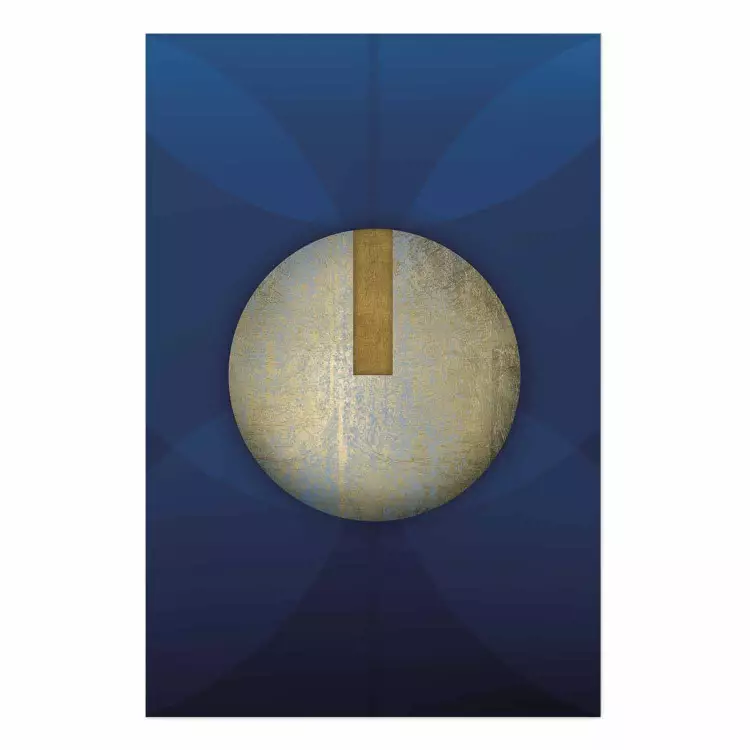 Cartel Abstracción índigo: azul navy con círculo dorado