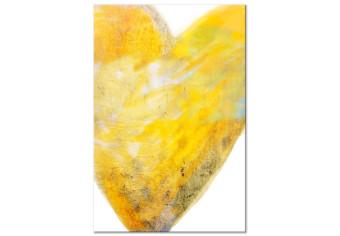Cuadro moderno Pintado con el corazón (1 parte) - arte del amor en tonos amarillos