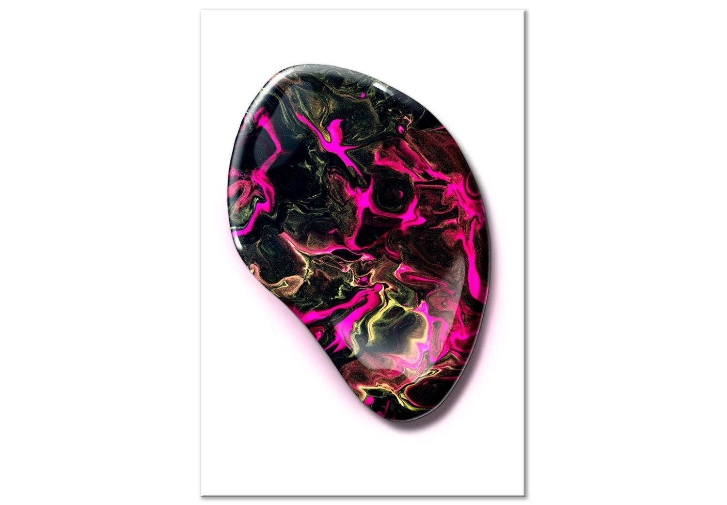 Cuadro moderno Piedra mágica - un mineral abstracto y colorido sobre un fondo blanco.