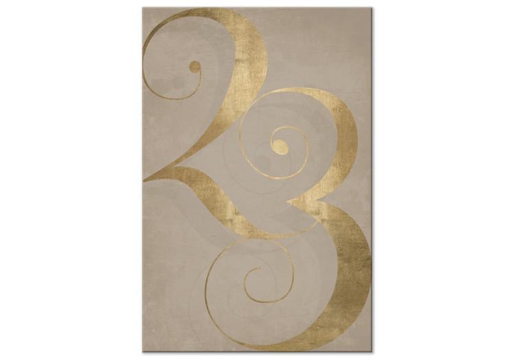 Cuadro en lienzo 23 - número dorado con acabado abstracto sobre fondo marrón