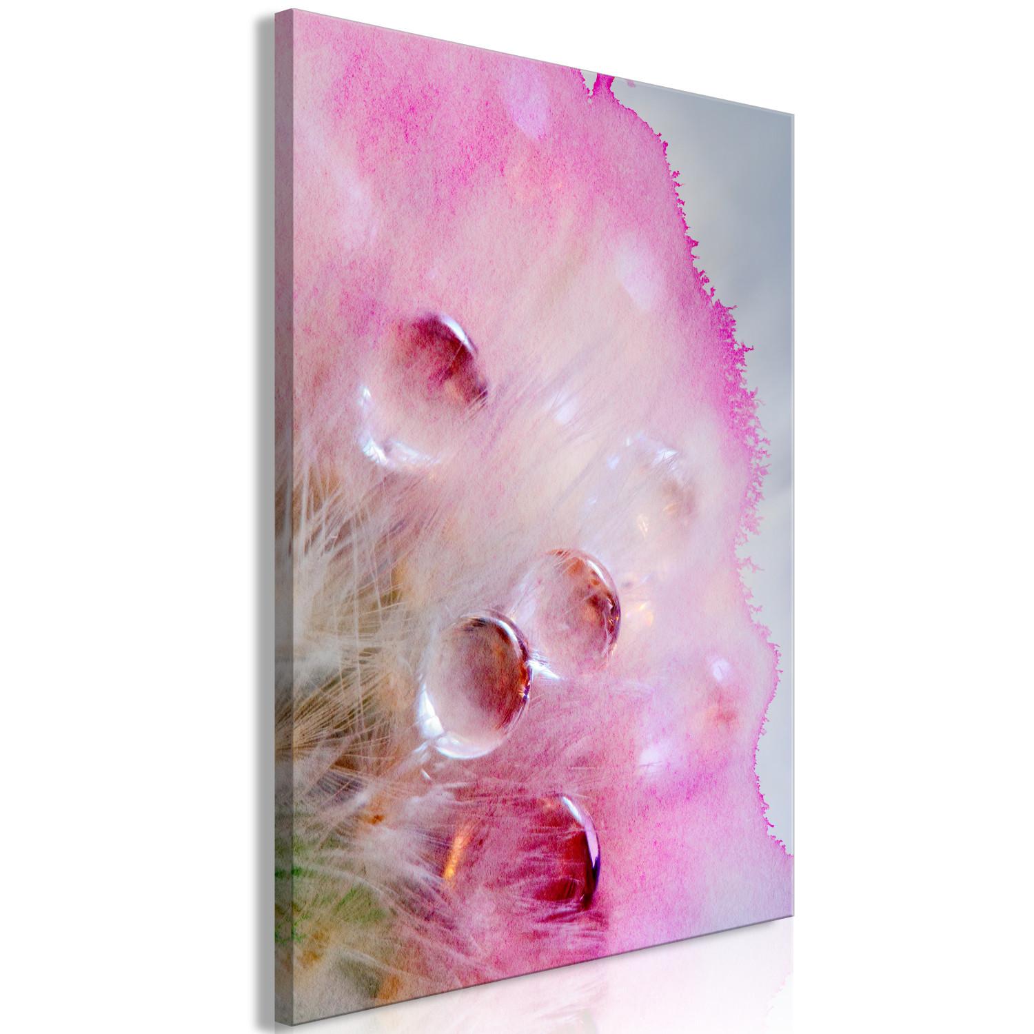 Cuadro decorativo Detalles de acuarela - agua y pintura creando un patrón rosa abstracto