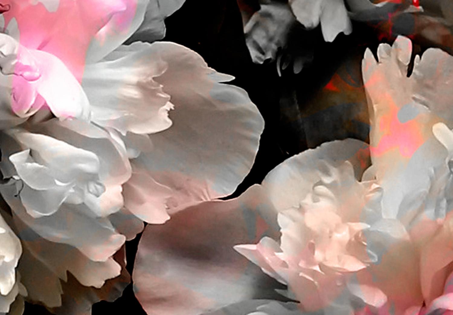 Set de poster Ramo oscuridad: flores colores fondo negro intenso