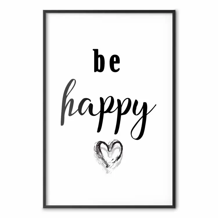 Sé feliz: blanco y negro, subtítulos inglés corazón