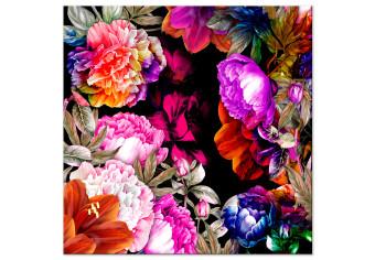 Cuadro decorativo Peonías en Marco de Color (1 parte) - Jardín de Flores Naturales