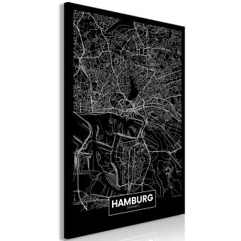 Cuadro moderno Dark Map of Hamburg (1 Part) Vertical