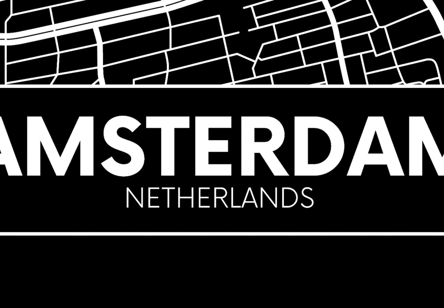 Cuadro decorativo Amsterdam - mapa de la capital holandesa en un estilo minimalista